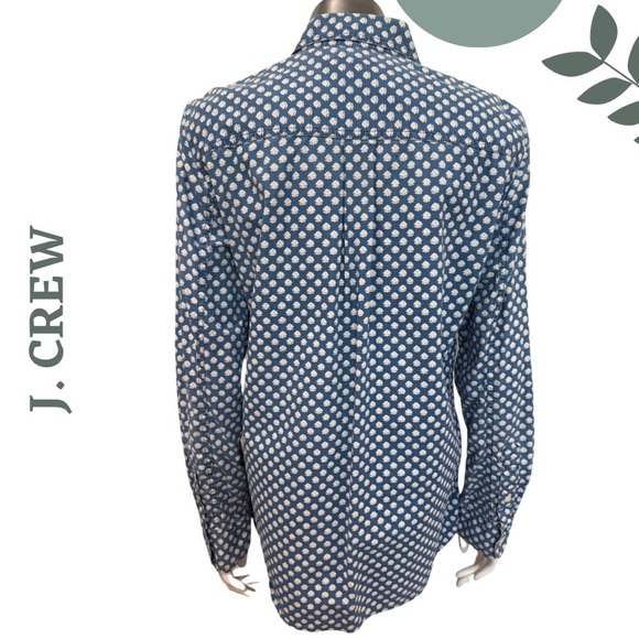 J.Crew Lightweight Button Front Shirt | Long Sleeve Size 8 Cotton Floral Print - Picture 4 of 8